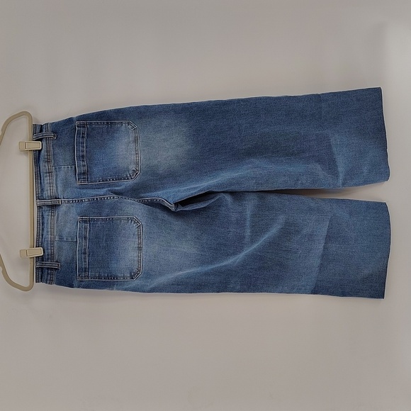 OAT NY High Rise Wide Leg raw hem patch Pocket Jean 10/30 - Picture 5 of 12